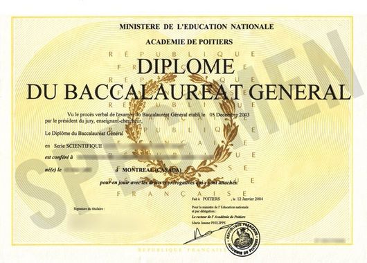 Délivrance du diplôme du baccalauréat